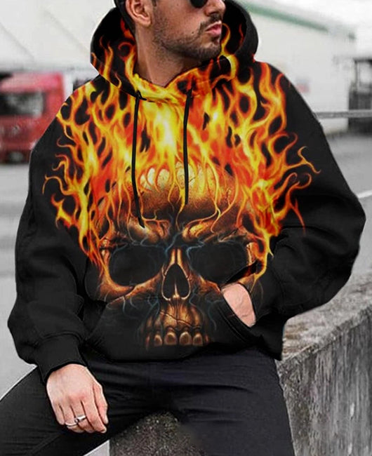 Allover Multi-color Printed Drawstring Hoodie